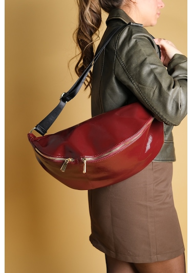 Venta Bordo Rugan Kadın Büyük Bel Çantası Bordo