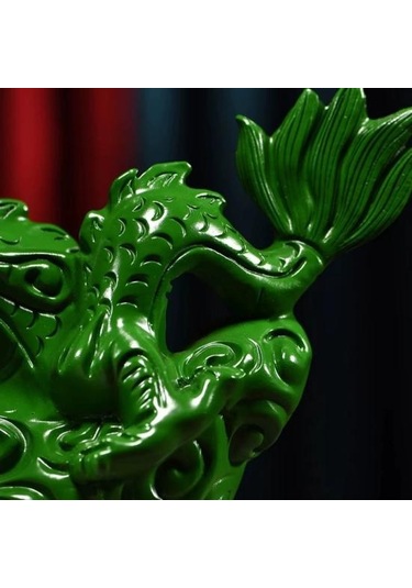 Kırmızı Ejderha Süs Çin Feng Shui Ejderha Heykeli Şanslı Ahşap Hayvanlar Heykelcik Ofis Ev Dekorasyon İçin 12cm