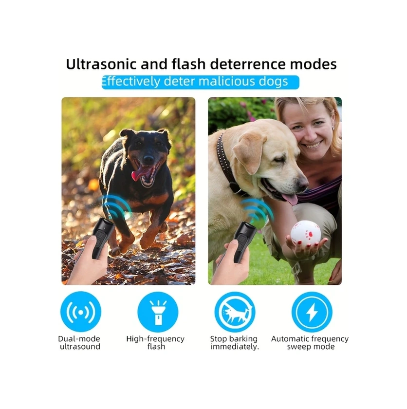 Willowhaven 2025 Taşınabilir Ultrasonik Köpek Kovucu - Usb Şarjlı Siyah Abs Malzeme