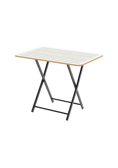 Katlanır 4 Kişilik Bahçe Masası Bistro Masa 55x90 Beyaz 1425 Beyaz