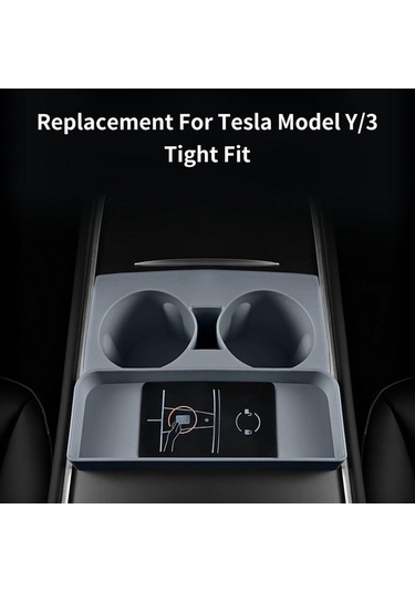Dancemonkey Lichen Cankypu Tesla Model 3/y İçin Bardak Tutucu Ek Parçası Gd Siyah