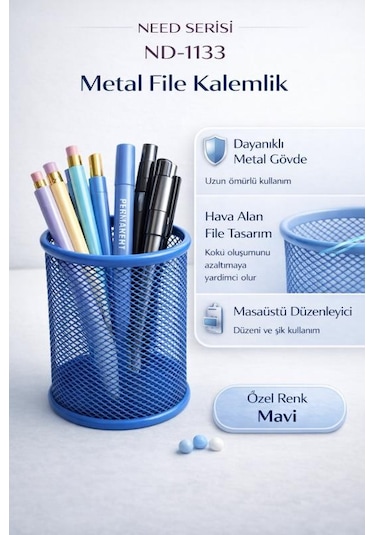 Need Metal File Kalemlik Mavi Nd-1133 Mavi