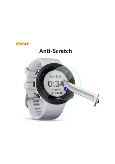 Garmin Swim 2 İçin Enkay Hat-prince 0.2mm 9h 2.15d Kavisli Kenar Temperli Cam Ekran Koruyucu Film İzle