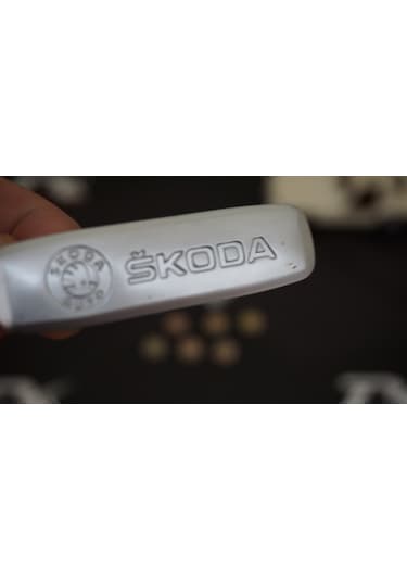 Skoda Logo Krom Metal Paspas Vidalı Logo 4 Lü Set