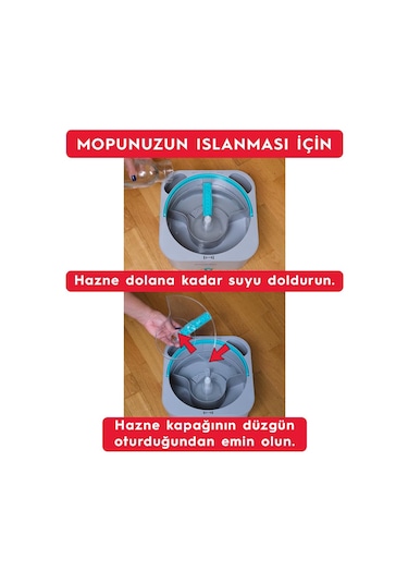 Smarter Aqua Master 4 Adet Mikrofiber Mop Temiz Kirli Suyu Ayırma Özelliği Otomatik Temizlik Seti Paspas