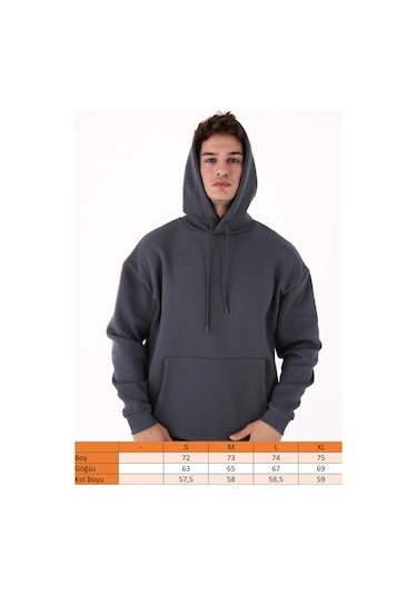 Scorp Origin Erkek Hoodie Sweatshirt Antrasit Standart