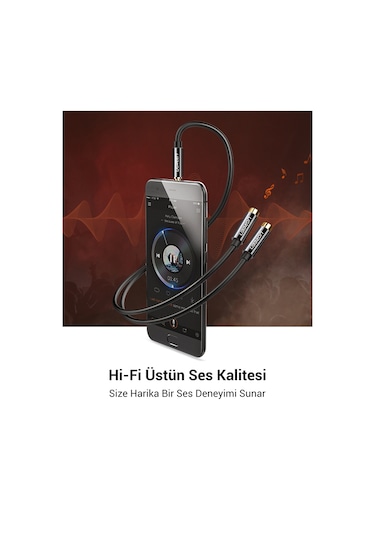 Ugreen 3.5mm 2'li Aux Kulaklık Çoklayıcı, Siyah, 20816