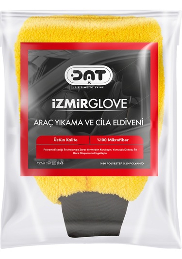 Dat35 İzmirglove Sarı Mikrofiber Oto Yıkama Ve Araç Pasta Cila Eldiveni