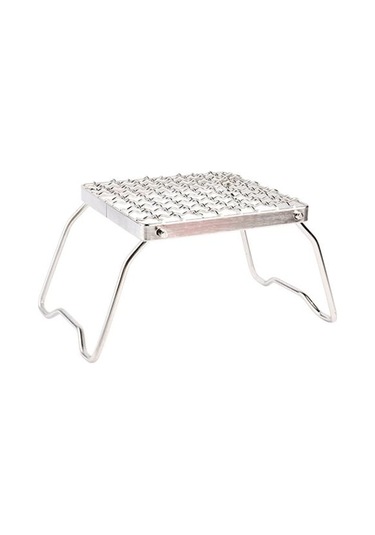 Gaz Sobası Standı Yüksek Stabilite Isıya Dayanıklı Paslanmaz Taşınabilir Katlanır Piknik Barbekü Izgara Izgara Kamp Malzemeleri Gümüş