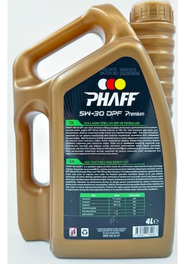 Phaff 5W-30 Premium Motor Yağı 4 L
