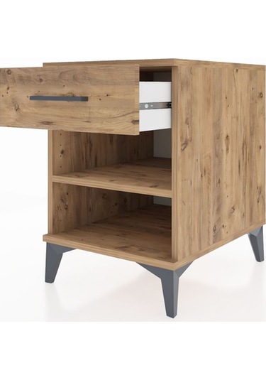 Kronos Komodin Tek Raflı Tek Çekmeceli 44x59x64 Çam-çam Çam