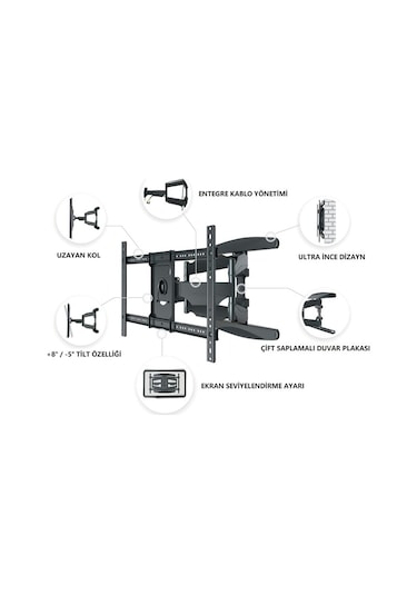 Nb North Bayou P6 LCD LED 45"–75" Vesa Ultra Ince Tv Askı Aparatı