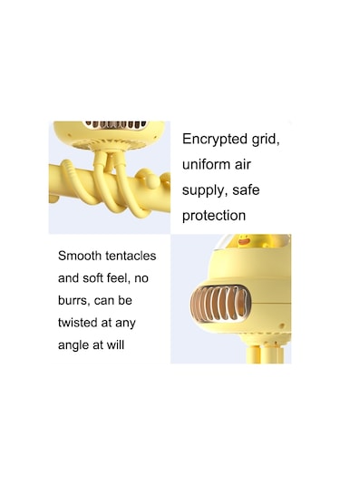 Scroıng Head Stoller Fan Yapraksız Ahtapot Sessiz Taşınabilir Mini Fan, Boyut:normal Versiyon Pembe