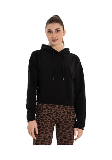 Inguz Kapüşonlu Organik Pamuk Hoodie Siyah