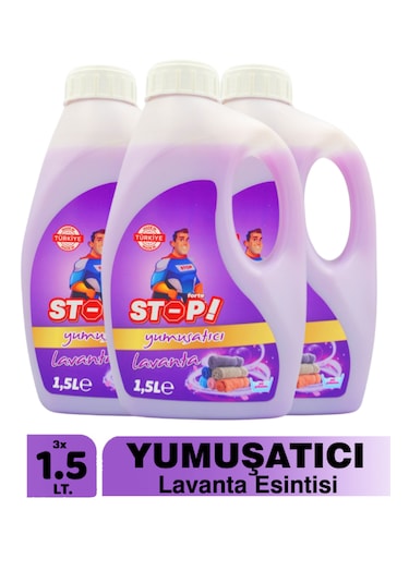 Stop Forte 3'lü Çamaşır Yumuşatıcı 1.5 Litre Lavanta