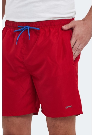 Slazenger Reno 2 Li Set Erkek Cepli Deniz Şortu Şort Gri - Kırmızı