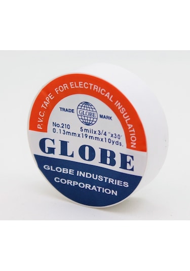 Globe Pvc Elektrik İzolasyon Bant "0.13x19x10yards" Beyaz
