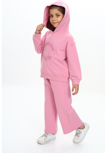 Toontoy Kız Çocuk Teddy Bear Clup Baskılı Eşofman Takım Gül Kurusu