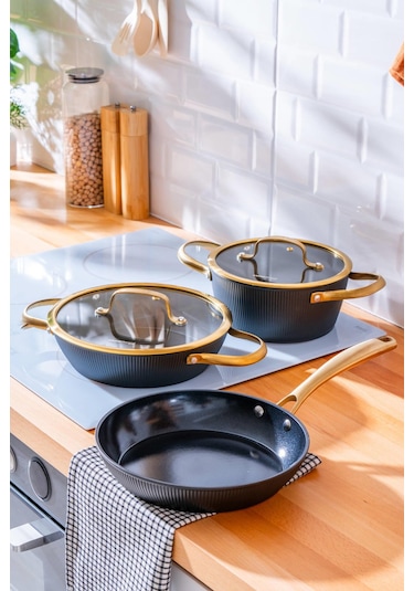 Ultimate Pro 5 Parça Tencere Seti - Siyah