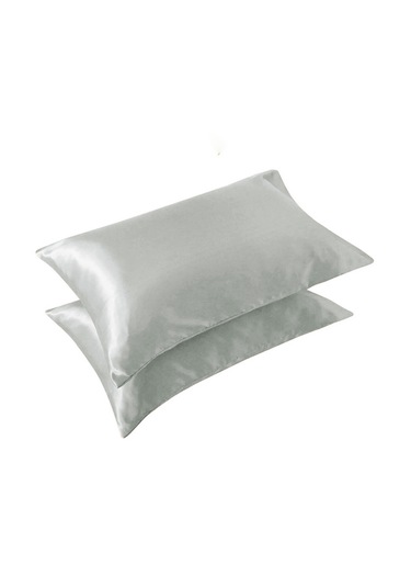Güzellik Yastığı %100 Ipek Saten 2 Adet Luxury Yastık Kılıfı Silv