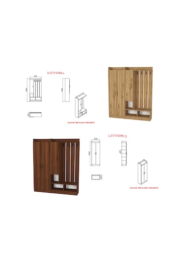 Kalender Dekor Lityum-1-3 Lty01 Portmanto Vestiyer Ayakkabılık