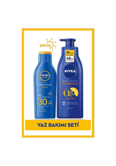 Nivea Güneş Losyonu SPF30 200 ML + Q10 Sıkılaştırıcı Vücut Sütü 400 ML