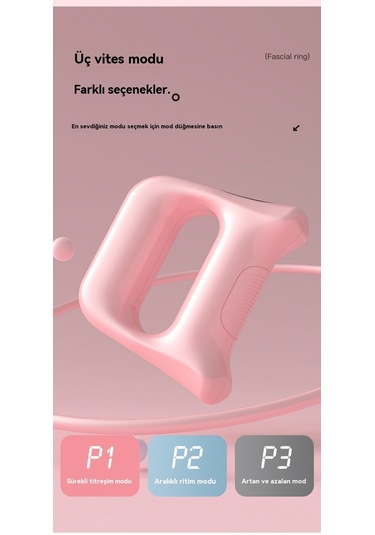 Lyon Fasya Tabancası Masajı Professional El Titreşim Yağma Yakma Fasya Halkalı Kas Sarsını Masajı Yoga Halkalı Mavi Mavi