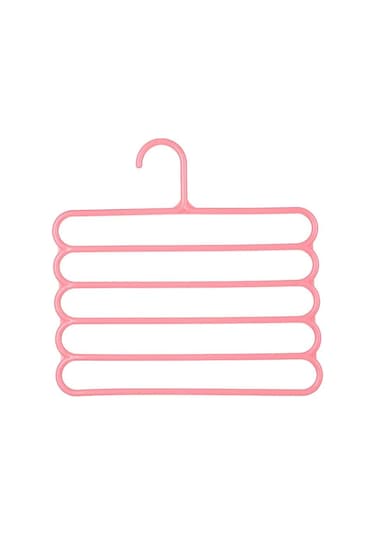 Çok İşlevli 5 Katmanlı Pantolon Askısı Tutucuları Pantolon Askısı Depolama Rafı Elbise Askısı Yerden Tasarruf Sağlayan Gardırop Dolap Düzenleyici Pembe