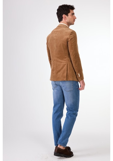 Dufy Bej Erkek Ceket - Slim Fit Bej
