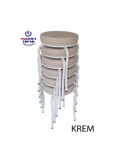 Tabure (Beyaz Ayaklı) ((6 Adet)-Mutfak Balkon Tabur...