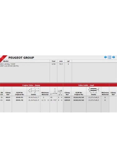 Takım Subap 206 306 08194429-094970-094893