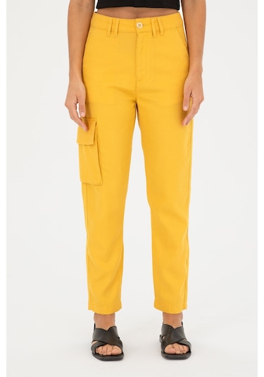 U.S. Polo Assn. Kadın Safran Kanvas Toothpick Fit Pantolon 50282581-VR043