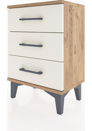 Arges Komodin 3 Çekmeceli 44x30x64 Çam-aytaşı Çam