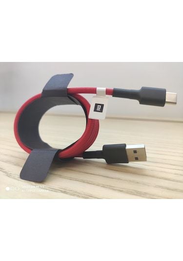 Xiaomi Uyumlu Mı-Type-C-Red 100Cm Type-C Örgülü Şarj Kablosu Kırmı