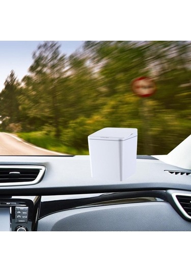 Pazly Suntek Sensör Ofis Mutfak Kovası Için Çöp Beyaz Banyo Araba Akıllı 6l Oj Beyaz