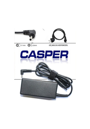 Casper C350, 19v 2.1a 45w 3.5 1.35mm Notebook Adaptörü, Laptop Şarj Cihazı
