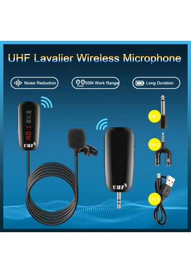 Yifomall Kablosuz Uhf Mikrofon Seti - 50m Menzilli, Akıllı Telefon/pc Uyumlu, Canlı Yayın Ve Kayıt İçin