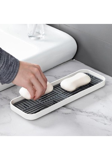 Gri Lavabo Sabunluk Mutfak Depolama Tepsileri Ev Düzenleyici Sünger Tutucu Bardak Sofra Drenaj Tepsisi Bulaşık Yıkama Scrubber