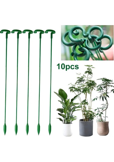 Dofolink Bitki Dik Tutucu, 48cm Plastik Çiçek Ve Çalı Destek Aynaları, Rüzgar/yağmur Koruması, 10 Adet - İç/çerkek Saksı Bitkileri İçin