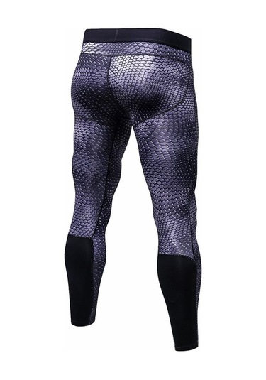 Yuerlian Erkek 3d Çiçek Baskılı Sıkıştırma Sıkı Uzun Pantolon Skinny Tayt