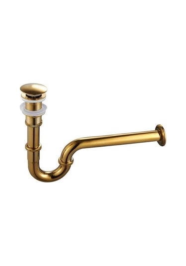 Boheme S Tipi Bas-çek Paslanmaz Lavabo Sifonu Gold
