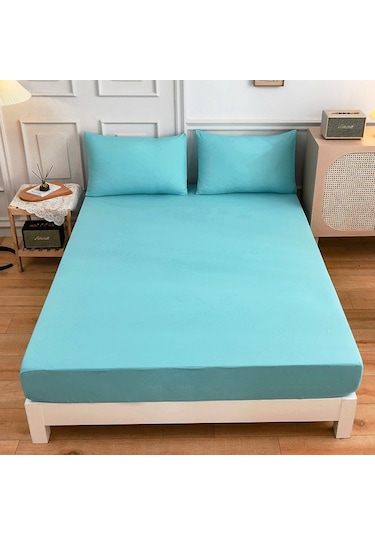 Göl Mavisi Düz Renk Tek Kişilik Yatak Yastık Kılıfı 1.5/1.8 Tek Kişilik Çift Kişilik Nevresim Takımı Yastık Kılıfı Yok 120 200+27cm