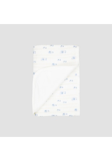 Erkek Çocuk Baskılı Müslin Battaniye Ekru Ekru