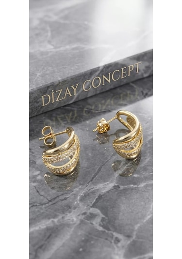 Zirkon Taşlı Xuping Özel Seri Gold Renkli Bayan Küpe Altın