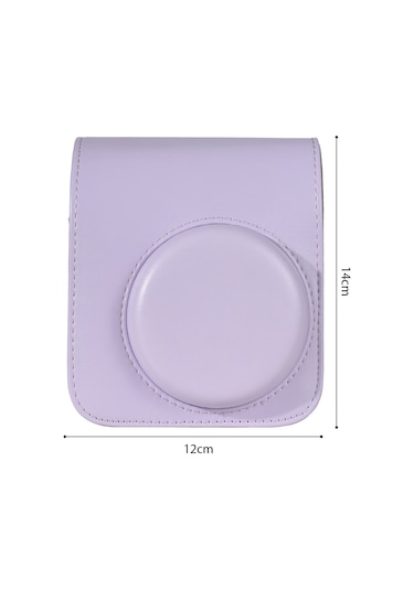 Maiyame Fujifilm Mini 12 İçin Yeşil Pu Kamera Kılıfı - Manyetik Kilitli Ve Ayarlanabilir Askılı Kemerli Koruyucu Çanta