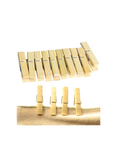 Maiyame 100 Adet Doğal Bambü Çamaşır Klembi - Dayanıklı, Hafif, İç/içeri Dışarı Kullanım - Dekoratif Ve Pratik Kullanım Seçenekleri Ahşap Renkli