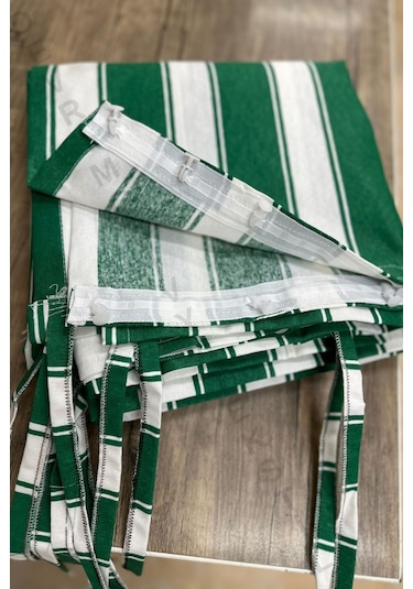 Balkon Perdesi 1,sınıf Gabardin Kumaş Lüks Perde Yeşil - Beyaz