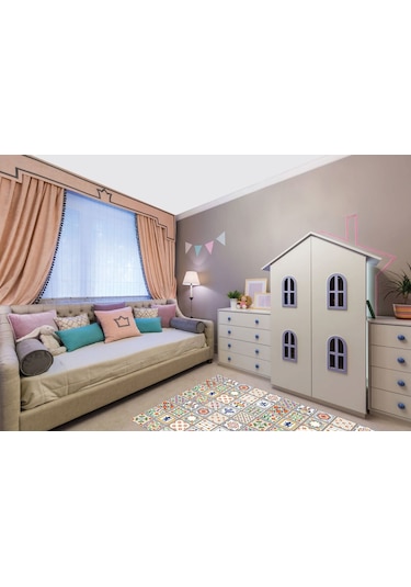 Tink Kendinden Yapışkanlı Oyun Desenli Pvc Karo Kaplama 15x15 Cm 10'lu Paket