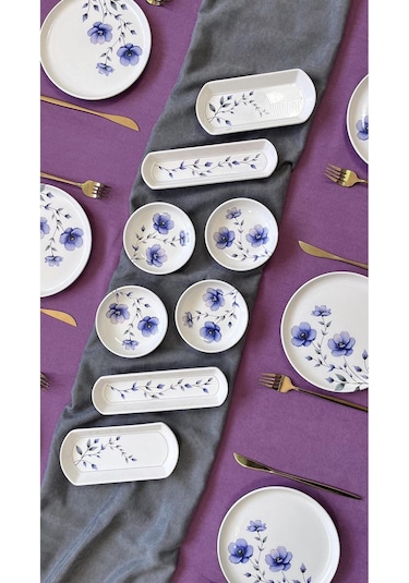 Mor Menekşe 6 Kişilik 14 Parça Kahvaltı Takımı Mor