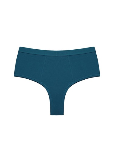 Yeşil Saf Renk Rahat Pamuk Basit Temel Kadın Pamuk Orta Bel Yarım Kalça Büyük Külot Yeşil